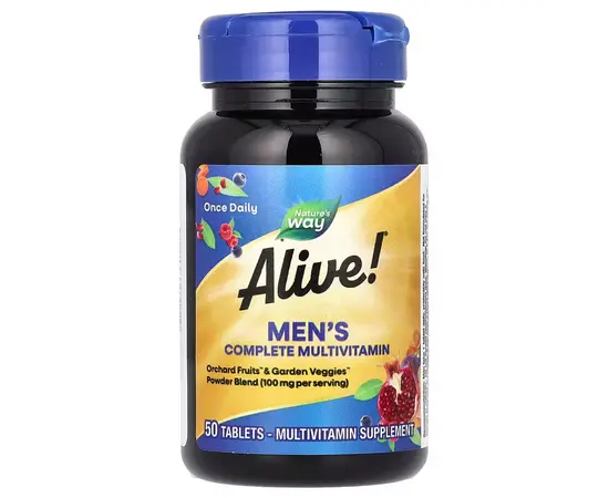 Nature's Way Alive Men's Complete Multivitamin 50 tabs, Nature's Way Alive Men's Complete Multivitamin 50 tabs , изображение 2 в интернет магазине Mega Mass