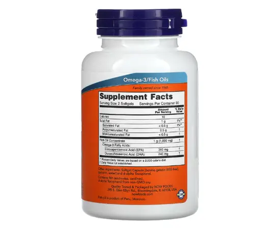 NOW Omega-3 Mini Gels 180 Softgels, NOW Omega-3 Mini Gels 180 Softgels , изображение 2 в интернет магазине Mega Mass
