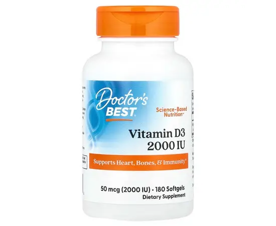 Doctor's Best Vitamin D3 2000IU 180 softgels, image 