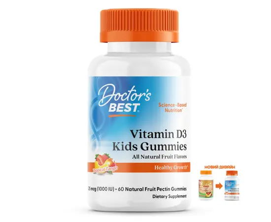 Doctor's Best Doc's Kids Vitamin D3 Gummies 25 mcg 60 Gummies Natural Fruit, Doctor's Best Doc's Kids Vitamin D3 Gummies 25 mcg 60 Gummies Natural Fruit  в интернет магазине Mega Mass