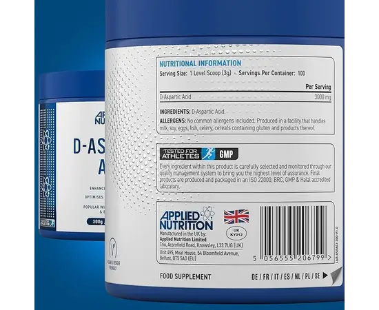 Applied Nutrition D-Aspartic Acid 300 g, Applied Nutrition D-Aspartic Acid 300 g , изображение 2 в интернет магазине Mega Mass