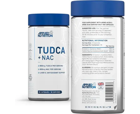 Applied Nutrition Tudca + NAC 90 caps, Applied Nutrition Tudca + NAC 90 caps , изображение 2 в интернет магазине Mega Mass