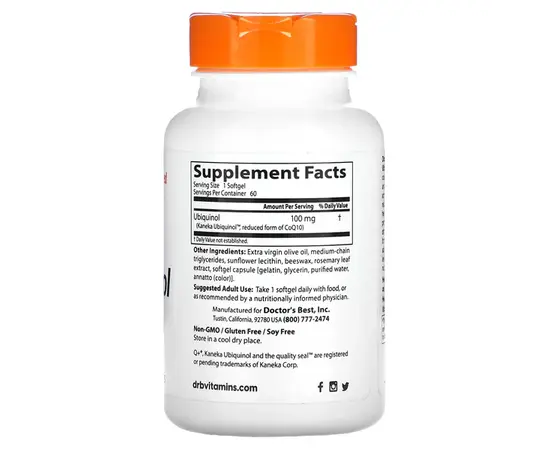 Doctor's Best Ubiquinol 100 mg 60 softgels, Фасування: 60 softgels, image , зображення 2
