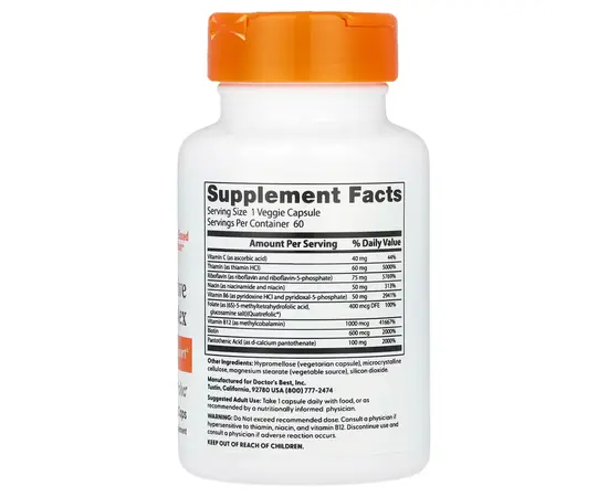 Doctor's Best Fully Active B Complex 60 vcaps, image , зображення 2