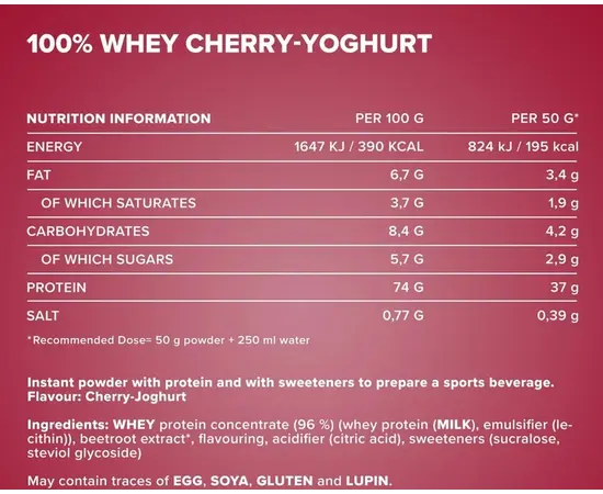 IronMaxx 100% Whey Protein 900 g, Фасування: 900 g, Смак: Cherry Yoghurt / Вишневий Йогурт, image , зображення 5