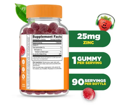 Lifeable Kids Zinc 60 Gummies Berry Flavor, Lifeable Kids Zinc 60 Gummies Berry Flavor , изображение 2 в интернет магазине Mega Mass