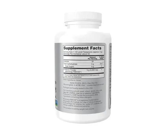 NOW D-Ribose Powder 227 g, NOW D-Ribose Powder 227 g , изображение 2 в интернет магазине Mega Mass