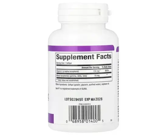 Natural Factors Vitamin E 200 IU 90 softgels, Фасування: 90 softgels, Концентрація: 200 IU, image , зображення 2