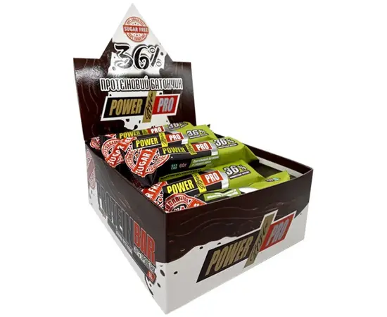 Power Pro Protein Bar 36% 60 g Орех без сахара, Power Pro Protein Bar 36% 60 g Орех без сахара , изображение 2 в интернет магазине Mega Mass