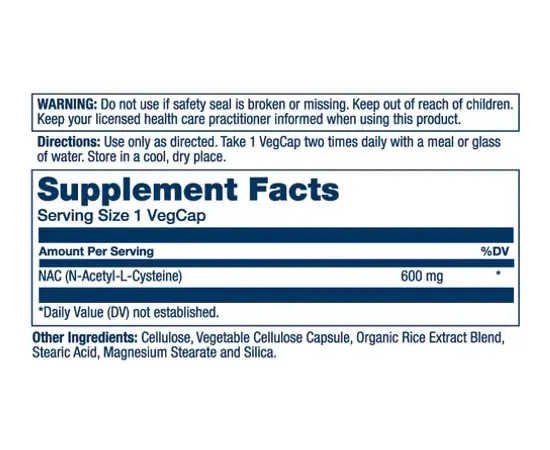 Solaray NAC 600 mg 60 caps, Solaray NAC 600 mg 60 caps , изображение 2 в интернет магазине Mega Mass