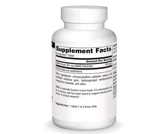 Source Naturals DMAE 351 mg 100 tabs, Source Naturals DMAE 351 mg 100 tabs , изображение 2 в интернет магазине Mega Mass