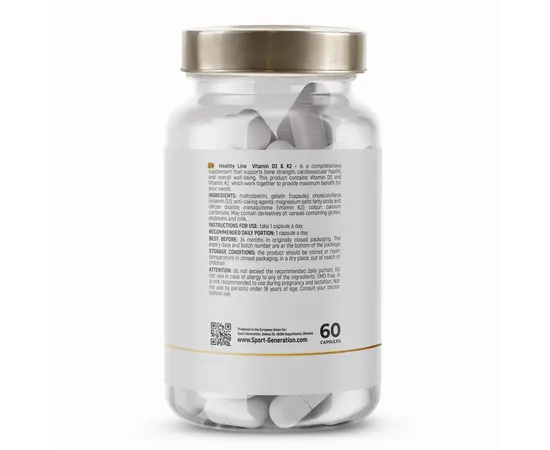 Sport Generation Healthy Line Vitamin D3 & K2 (125 mcg/50 mcg) 60 caps, image , зображення 3
