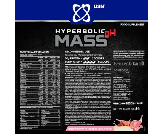 USN Hyperbolic gH Mass 6000 g, Фасовка: 6000 g, Вкусы: Dutch chocolate / Голландский шоколад, USN Hyperbolic gH Mass 6000 g, Фасовка: 6000 g, Вкусы: Dutch chocolate / Голландский шоколад , изображение 4 в интернет магазине Mega Mass