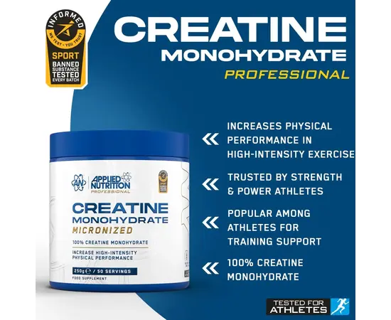 Applied Nutrition Creatine Monohydrate 250 g, Фасування: 250 g, Смак: Unflavored  / Без смаку, image , зображення 2