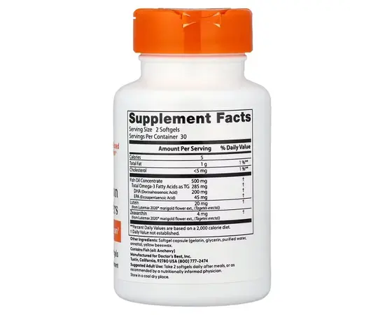 Doctor's Best Natural Vision Enhancers 60 softgels, image , зображення 2