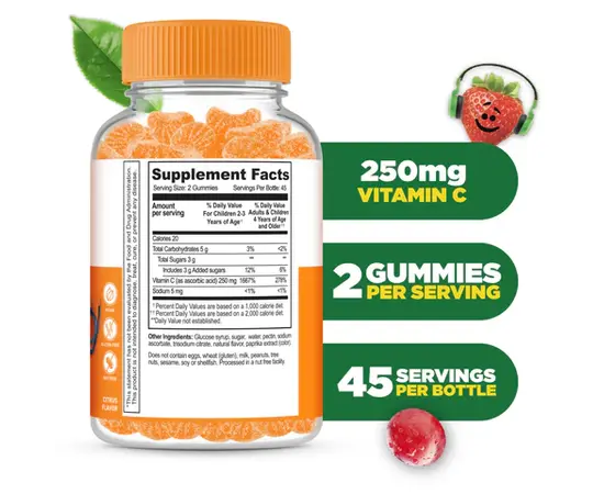 Lifeable Kids Vitamin C 60 gummies Citrus, Lifeable Kids Vitamin C 60 gummies Citrus , изображение 2 в интернет магазине Mega Mass