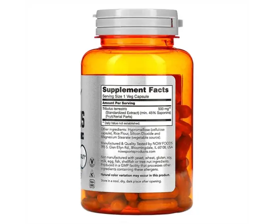 NOW Tribulus 500 100 caps, Концентрація: 500 mg, image , зображення 2