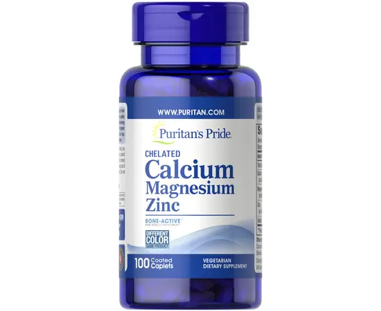 Puritan's Pride Chelated Calcium Magnesium Zinc 100 tab, image 