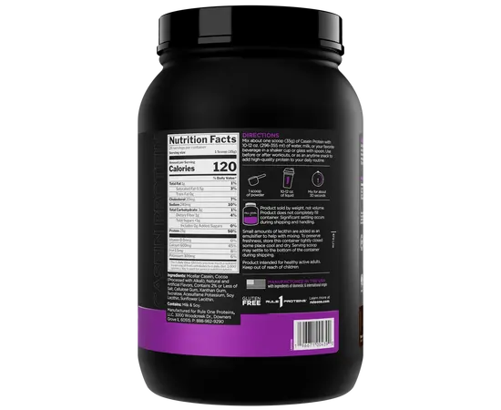 Rule One Casein 908 g, Вкусы:  Chocolate / Шоколад, Rule One Casein 908 g, Вкусы:  Chocolate / Шоколад , изображение 2 в интернет магазине Mega Mass