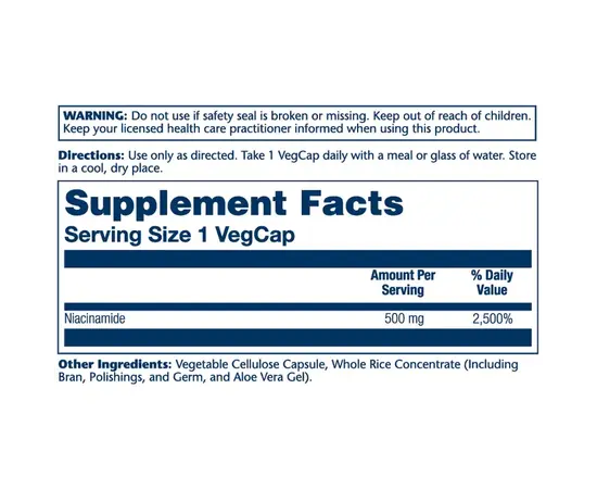 Solaray Niacinamide 500mg 100 caps, image , зображення 2