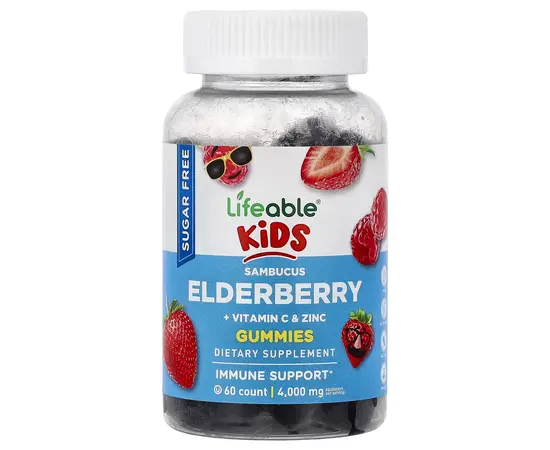Lifeable Kids Sambucus Elderberry 60 Gummies Berry Flavor, Lifeable Kids Sambucus Elderberry 60 Gummies Berry Flavor  в интернет магазине Mega Mass