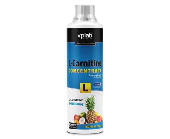 Vplab L-Carnitine Concentrate 500 ml, Смак: Tropical Fruit / Тропічні Фрукти, image 