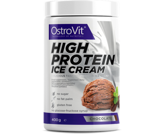 OstroVit Hight Protein Ice Cream 400 g, Смак:  Chocolate / Шоколад, image 