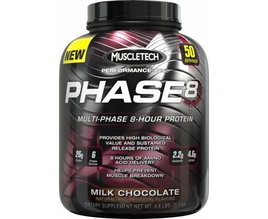 Muscletech Phase 8 2100 g, Смак: Milk Chocolate / Молочний Шоколад, image 