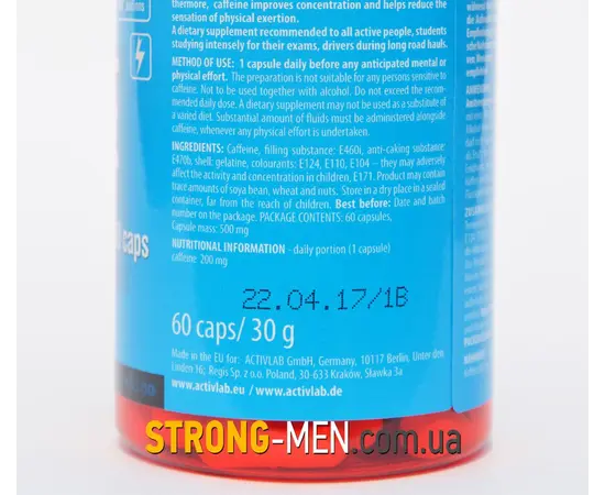 ActivLab Caffeine Power 60 caps, image , зображення 2
